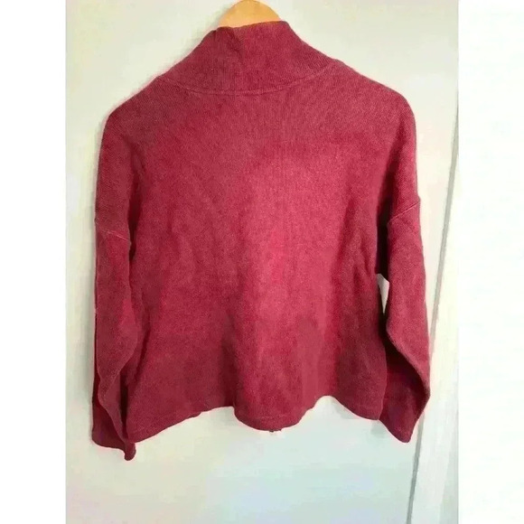 FH Clothing Co Sweater Women One Size  
Red Zip Mock Neck Boxy Cardigan Jacket - Picture 3 of 8